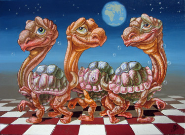 Картина под названием "Marsh of Turtle Moon" - Victor Molev, Подлинное произведение искусства, Масло