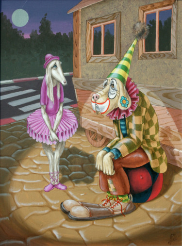 Pintura intitulada "La Strada" por Victor Molev, Obras de arte originais, Óleo