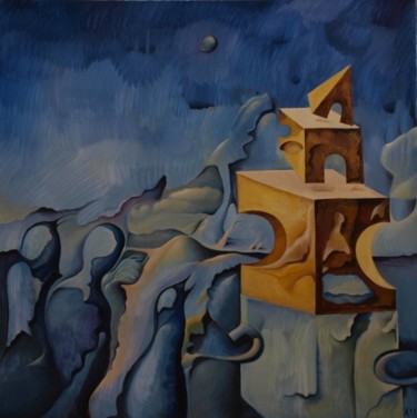 Pittura intitolato "Puzzled Penguins" da Victor X, Opera d'arte originale, Olio