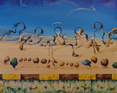 Painting titled "Camel's Song - Песн…" by Victor X, Original Artwork, Oil