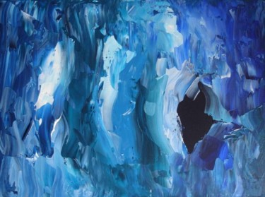 Painting titled "Darkblue top" by Vic, Original Artwork, Oil