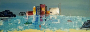 Peinture intitulée "Seul sur la plage" par Émilie Vidal, Œuvre d'art originale, Acrylique