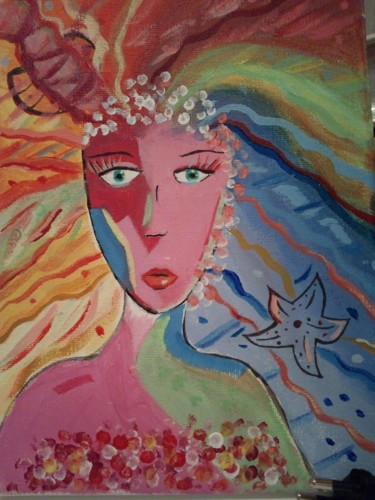 Painting titled "La sirène" by Émilie Vidal, Original Artwork