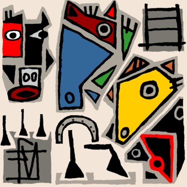 hennissements et piaffements Digitale Künste mit dem Titel "hennissements et pi…" von Franck Vidal, Original-Kunstwerk, Digitale Malerei