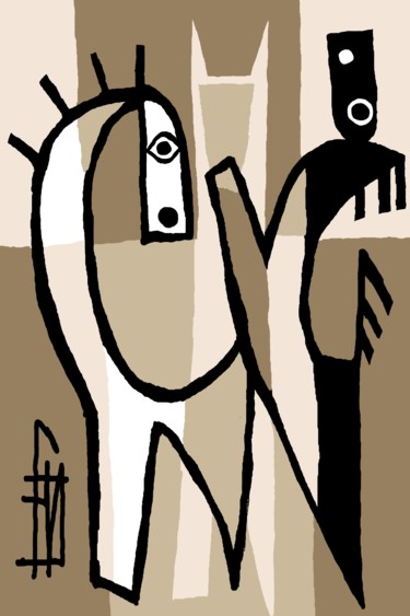 La frustration du boute-en-train Digitale Künste mit dem Titel "La frustration du b…" von Franck Vidal, Original-Kunstwerk, Digitale Malerei