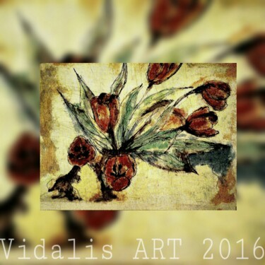 Malerei mit dem Titel "Red flowers" von Vidalis, Original-Kunstwerk