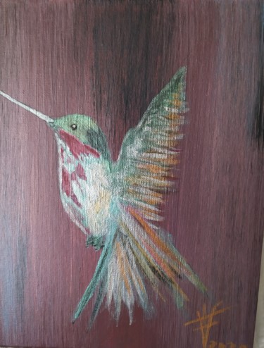 Painting titled "Colibrí" by Vidal Fernández Richart, Original Artwork, Acrylic