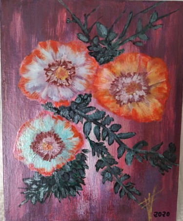 Pintura intitulada "Flores con acrílico…" por Vidal Fernández Richart, Obras de arte originais, Acrílico