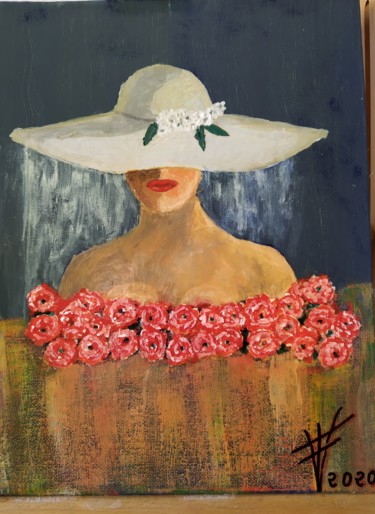 Painting titled "Dama" by Vidal Fernández Richart, Original Artwork, Acrylic