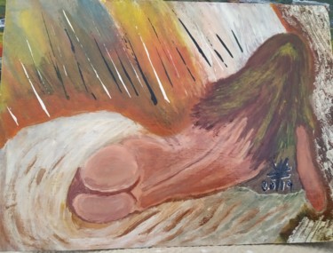 Peinture intitulée "Mujer en la cama" par Vidal Fernández Richart, Œuvre d'art originale, Acrylique