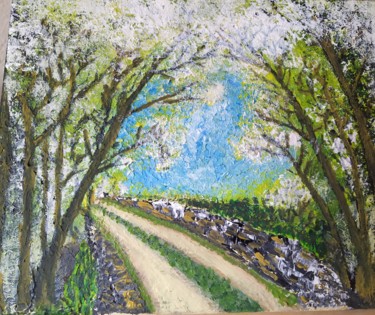 Pintura intitulada "Camino rural" por Vidal Fernández Richart, Obras de arte originais, Acrílico