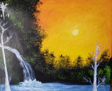 Painting titled "Atardecer abrasador" by Vidal Fernández Richart, Original Artwork, Acrylic