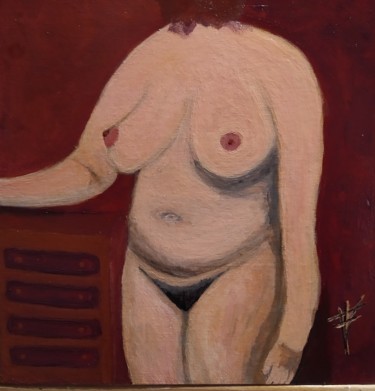 Painting titled "Desnudo de mujer" by Vidal Fernández Richart, Original Artwork, Acrylic