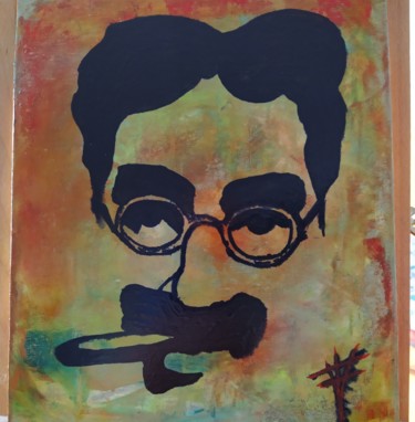 Painting titled "Groucho Marx" by Vidal Fernández Richart, Original Artwork, Acrylic