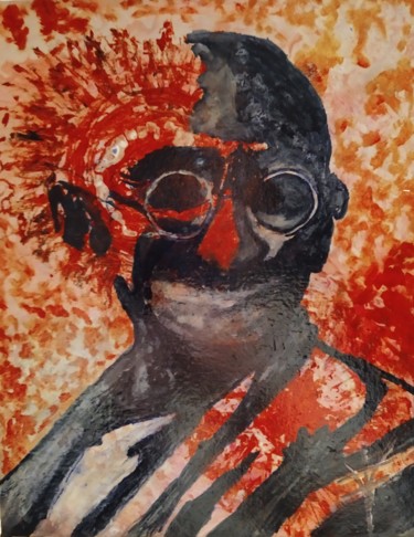 Картина под названием "Mahatma Ghandi" - Vidal Fernández Richart, Подлинное произведение искусства, Акрил