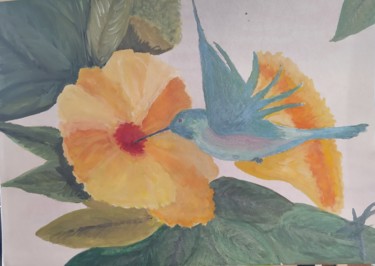 Painting titled "Colibrí amazónico" by Vidal Fernández Richart, Original Artwork, Watercolor