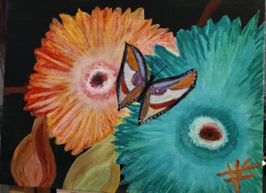 Pintura intitulada "Fantasía de flor" por Vidal Fernández Richart, Obras de arte originais, Acrílico