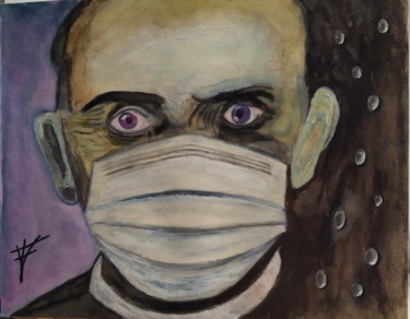 Pittura intitolato "Maldito virus" da Vidal Fernández Richart, Opera d'arte originale, Acquarello