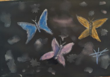 Painting titled "Mariposas nocturnas" by Vidal Fernández Richart, Original Artwork, Watercolor
