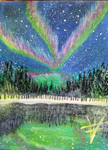 Peinture intitulée "Aurora Boreal" par Vidal Fernández Richart, Œuvre d'art originale, Acrylique