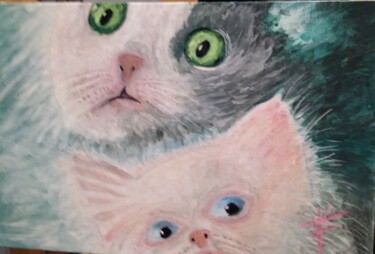 Pintura intitulada "El año del gato" por Vidal Fernández Richart, Obras de arte originais, Acrílico