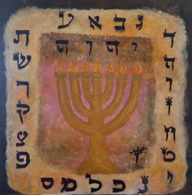 Pintura titulada "Las letras hebreas" por Vidal Fernández Richart, Obra de arte original, Acrílico