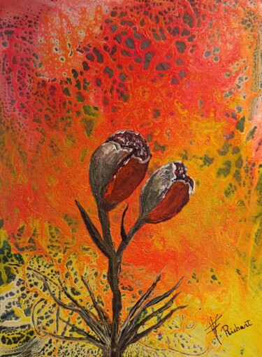 Malarstwo zatytułowany „Génesis Floral” autorstwa Vidal Fernández Richart, Oryginalna praca, Akryl