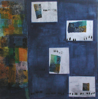Painting titled "composition bleue" by Isabelle Viennois, Original Artwork