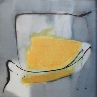 Painting titled "composition jaune e…" by Isabelle Viennois, Original Artwork