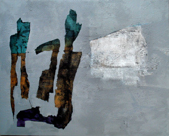 Peinture intitulée "composition grise" par Isabelle Viennois, Œuvre d'art originale, Huile