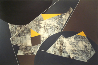 Peinture intitulée "composition avec tr…" par Isabelle Viennois, Œuvre d'art originale, Huile