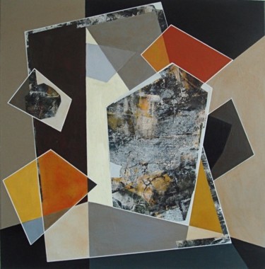 Peinture intitulée "composition carrée" par Isabelle Viennois, Œuvre d'art originale, Huile