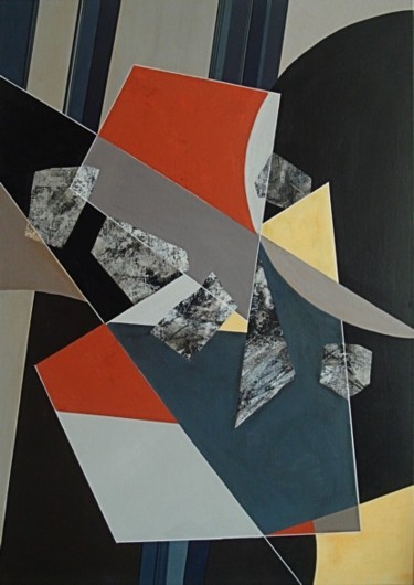 Peinture intitulée "composition avec ro…" par Isabelle Viennois, Œuvre d'art originale, Huile