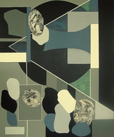 Peinture intitulée "10 composition grise" par Isabelle Viennois, Œuvre d'art originale, Huile