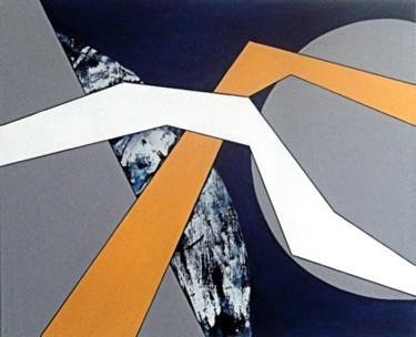 Peinture intitulée "zigzag blanc" par Isabelle Viennois, Œuvre d'art originale, Huile
