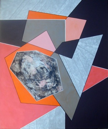 Peinture intitulée "Composition rose et…" par Isabelle Viennois, Œuvre d'art originale, Huile