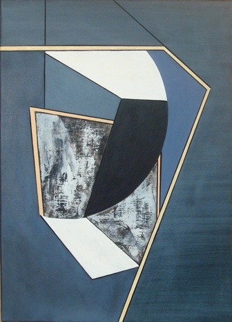 Peinture intitulée "composition bleue" par Isabelle Viennois, Œuvre d'art originale, Huile