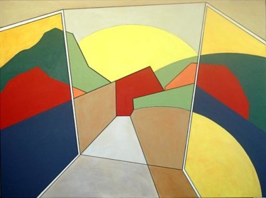 Peinture intitulée "paysage" par Isabelle Viennois, Œuvre d'art originale, Huile