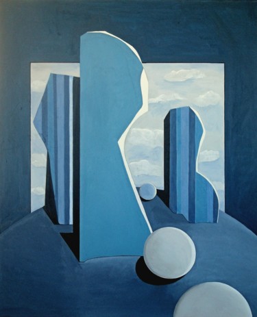 Peinture intitulée "02-menhirs-100x81-c…" par Isabelle Viennois, Œuvre d'art originale, Acrylique
