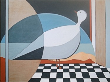 Peinture intitulée "08-oiseau-60x80-cm-…" par Isabelle Viennois, Œuvre d'art originale, Acrylique