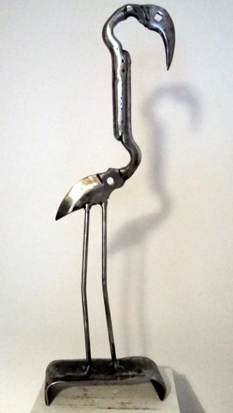 Sculpture intitulée "LE FLAMAND ROSE DE…" par Gerard Lami, Œuvre d'art originale, Métaux