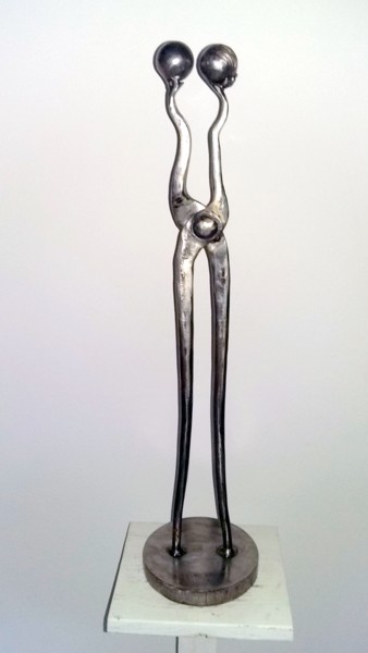 Sculpture titled "HAZARD RENCONTRE AM…" by Gerard Lami, Original Artwork, Metals