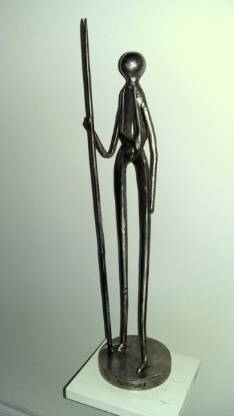 Sculpture intitulée "GARDIEN DE LA TERRE…" par Gerard Lami, Œuvre d'art originale, Métaux