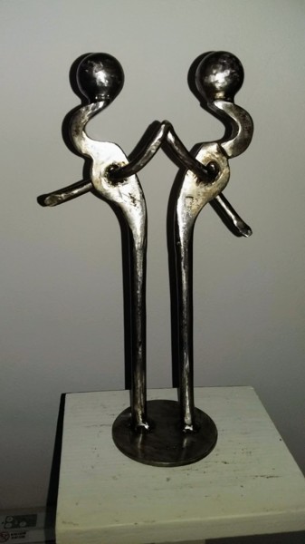 Sculpture titled "LES GEMEAUX OU DANS…" by Gerard Lami, Original Artwork, Metals