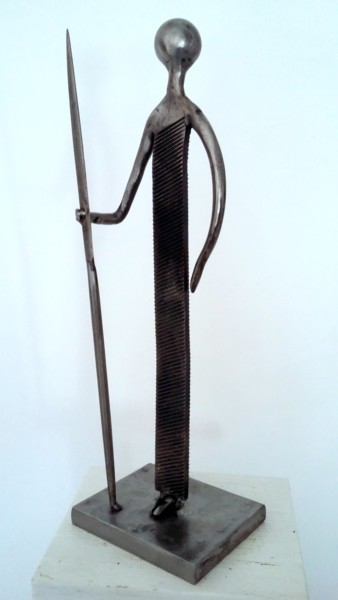Sculpture intitulée "GARDIEN DE LA TERRE…" par Gerard Lami, Œuvre d'art originale, Métaux