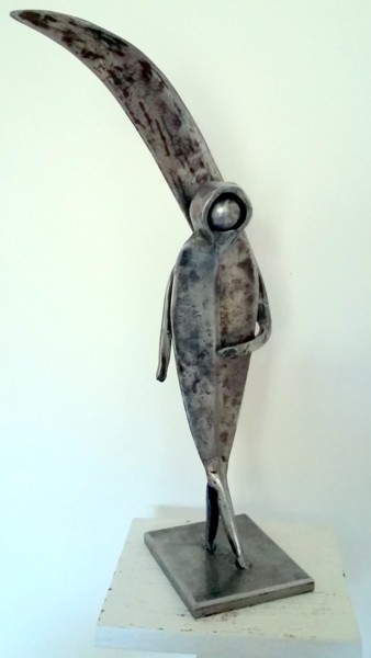 Скульптура под названием "SERF PAYSAN DU MOYE…" - Gerard Lami, Подлинное произведение искусства, Металлы