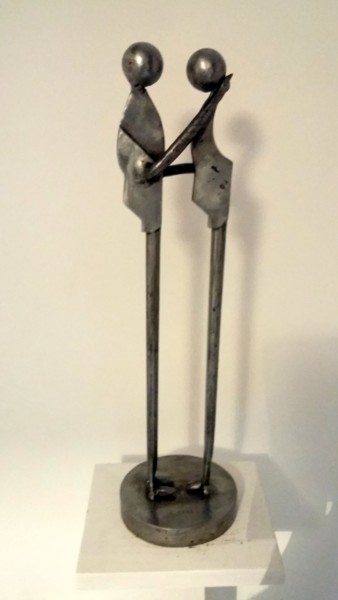 Sculpture titled "LE FRISSON EST PARTI" by Gerard Lami, Original Artwork, Metals