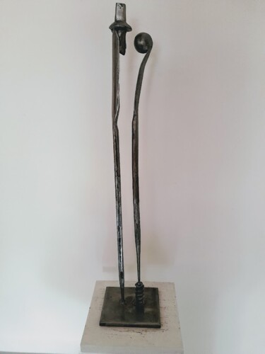 Sculpture titled "COMPLICITE AMOUREUSE" by Gerard Lami, Original Artwork, Metals