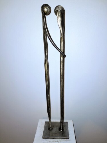 Sculptuur getiteld "MERVEILLEUSE DECOUV…" door Gerard Lami, Origineel Kunstwerk, Metalen