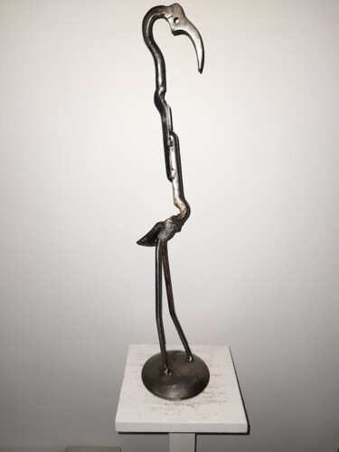 Sculpture intitulée "FLAMAND ROSE DE CAM…" par Gerard Lami, Œuvre d'art originale, Métaux